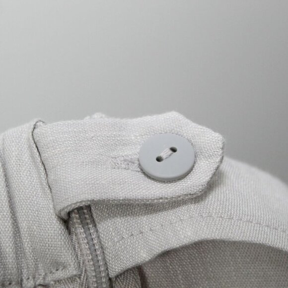 ✨2/$20 J.Jill Stretch Linen Button Hem Ankle Pants Beige Tan Size Medium H12610 - Picture 11 of 12